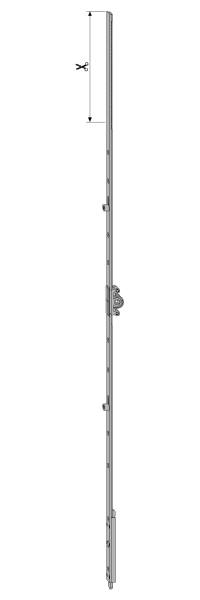 AGB -  Cremonese TOP MOD 488 anta a bandiera altezza maniglia fissa con puntale chiusura ad espansione per seconda anta - gr / dim. 02 - entrata 25 - alt. man. 280 - lbb/hbb 600 - 800