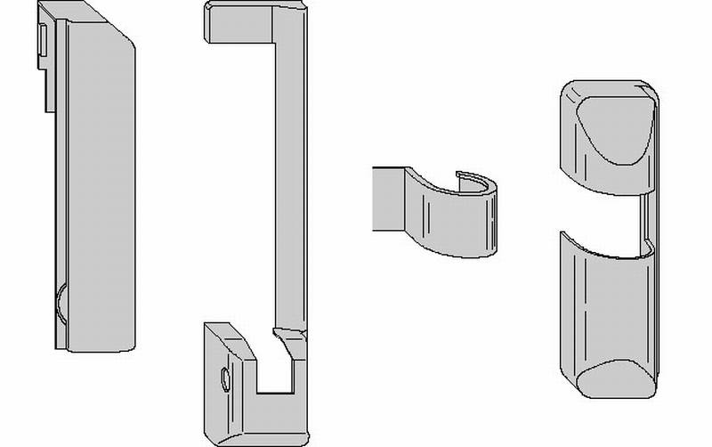 AGB - Kit Copertura ARTECH supporto forbice e cerniera inferiore - col. MARRONE - note SX - dimensioni Ø34