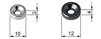 AGB -  Magnete per sistemi di controllo e allarme - col. NERO - BLACK POWERAGE - note AD APPLICARE CON FORO VITE - dimensioni 12X4