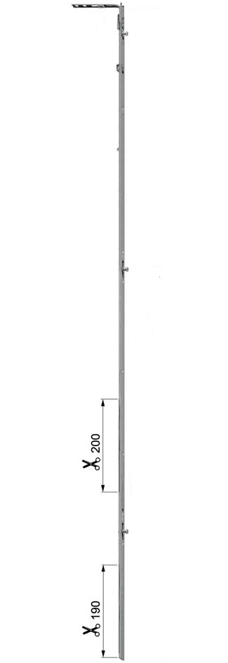 AGB -  Chiusura Supplementare TESI AVANT angolare antieffrazione orizzontale e verticale con nottolino a fungo telescopico - gr / dim 01 - lbb 285 - 550
