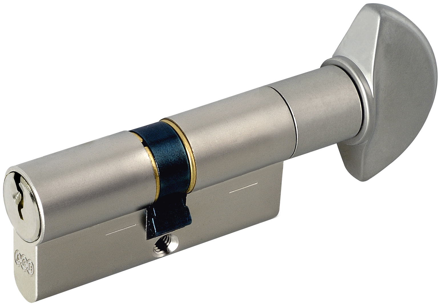 AGB -  Cilindro MOD. 600 frizionato anti bamping con chiave e pomolo - col. NICHELATO OPACO - lunghezza 70 - misura 25-10-35