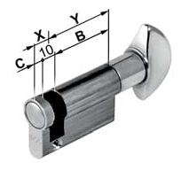 AGB - Mezzo Cilindro MOD. 600 con pomolo - col. LUCIDO VERNICIATO - lunghezza 55 - misura P-40-10-05