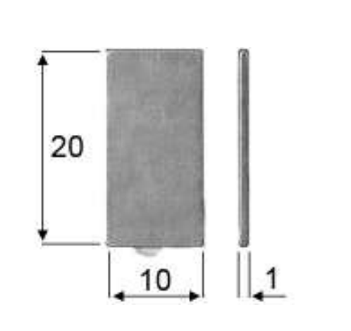 AGB -  Magnete per sistemi di controllo e allarme - note BIADESIVIZZATO - dimensioni 20X10X1