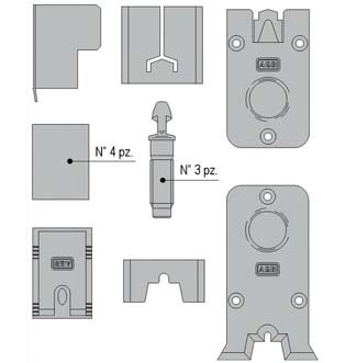 AGB - Kit Tappo ALZANTE CLASSIC confezione accessori guida per alzante scorrevole - col. NERO - BLACK POWERAGE - note TAPPI UNIVERSALI 300KG