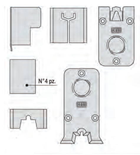 AGB - Kit Tappo ALZANTE CLASSIC confezione accessori guida per alzante scorrevole - col. NERO - BLACK POWERAGE - note 300KG BINARIO ALTO
