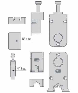 AGB - Kit Tappo ALZANTE INTERMEDIO confezione accessori guida per alzante scorrevole - col. GRIGIO RAL 7035 - dimensioni A/E - note PER NODI CENTRALI UNI - V G02208 O ANTIEFF RAZIONE G02214 E CON PROFI LO DI CHIUSURA SUPERIORE - info NON UTILIZZABILE NELL