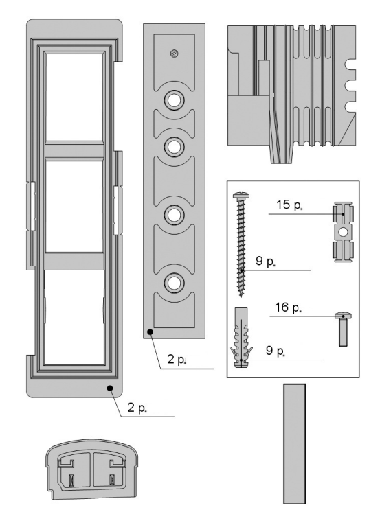 AGB - Kit Tappo ALZANTE CLIMATECH confezione accessori guida per alzante scorrevole - note KIT TAPPI E ACCESSORI PER SCHEMA 