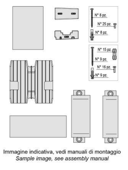 AGB -  Tappo ALZANTE CLIMATECH confezione accessori guida per alzante scorrevole - col. GRIGIO RAL 7035 - note KIT ACC.GEALAN 9000 SCH A/B CLIMATECH - dimensioni SCHEMA A/B