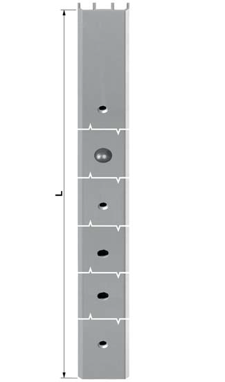AGB -  Profilo ALZANTE IMAGO di chiusura preforato per nodo laterale - mat. ALLUMINIO - col. NATURALE - ANODIZZATO ARGENTO - gruppo 05