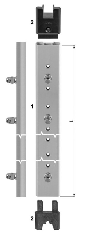 AGB -  Profilo ALZANTE IMAGO di chiusura per ante coassiali con tappi di tenuta - mat. ALLUMINIO - col. NATURALE ARGENTO - gruppo 3 - dimensioni 2090 - hb 1775-2150