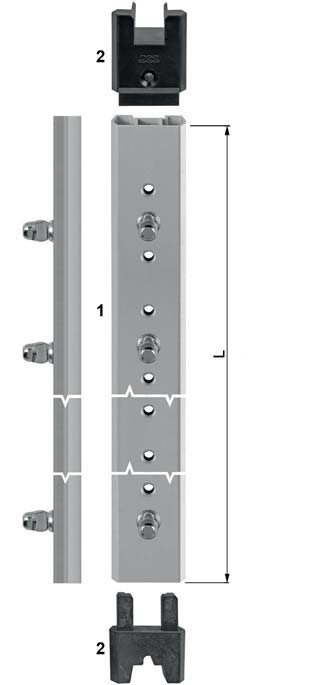 AGB -  Profilo ALZANTE IMAGO di chiusura per ante coassiali con tappi di tenuta - mat. ALLUMINIO - col. NATURALE ARGENTO - gruppo 04 - dimensioni 2325 - hb 1920 - 2400