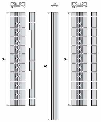 AGB - Kit Binario ALZANTE CLIMATECH di scorrimento guida inferiore con profilo - col. GRIGIO - lunghezza X=3000 Y=1500