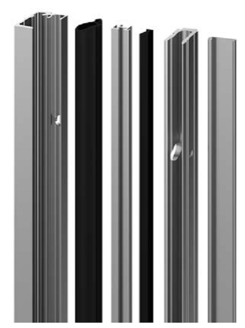 AGB - Kit Profilo ALZANTE IMAGO di chiusura per nodo centrale - mat. ALLUMINIO - col. ARGENTO - note KIT NODO CENTRALE UNI-V MINI PER LEGNO-ALLUMINIO - dimensioni 3100