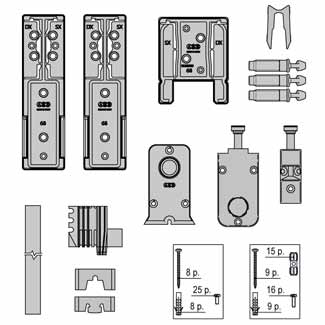 AGB - Kit Tappo ALZANTE IMAGO confezione accessori guida per alzante scorrevole - col. GRIGIO RAL 7035 - schema A - dim. SPESS. 68 - note DX