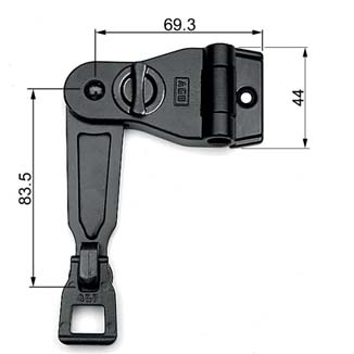 AGB -  Spagnoletta ABACO snodata solo maniglia con sicura - col. NERO - BLACK POWERAGE - rotazione 180°