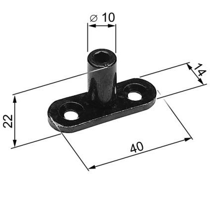 AGB -  Perno ABACO diritto per spagnoletta - mat. ACCIAIO - col. ARGENTO - SILVER POWERAGE - dimensioni Ø10