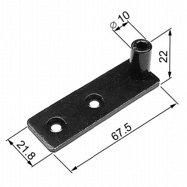 AGB -  Perno ABACO per spagnoletta su piastra lunga - mat. ACCIAIO - col. ARGENTO - SILVER POWERAGE