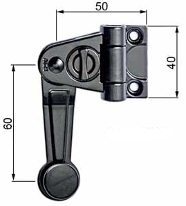 AGB -  Spagnoletta ABACO piccola solo maniglia con sicura - col. NERO - BLACK POWERAGE - rotazione 180° - spessore STANDARD