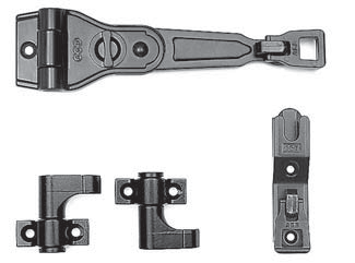 AGB -  Spagnoletta ABACO kit senza aste snodata 2 ante con sicura finale piatto - col. NERO - BLACK POWERAGE - rotazione 180°