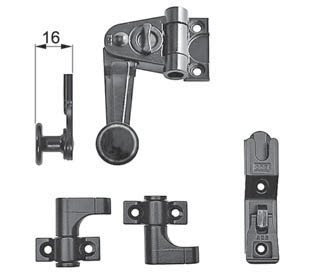 AGB -  Spagnoletta ABACO kit senza aste piccola 2 ante con sicura finale piatto - col. NERO - BLACK POWERAGE - rotazione 180°