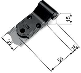 AGB -  Cerniera ABACO fissa a filo per bandelle orizzontali - mat. ACCIAIO - col. NERO - BLACK POWERAGE - note NON UTILIZZARE FERMAIMPOSTE MAGNETICO - dimensioni 16X15