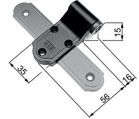 AGB -  Cerniera ABACO fissa a filo per squadri e bandella verticale - mat. ZAMA - col. NERO - BLACK POWERAGE - note NON UTILIZZARE FERMAIMPOSTE MAGNETICO - dimensioni 16X15