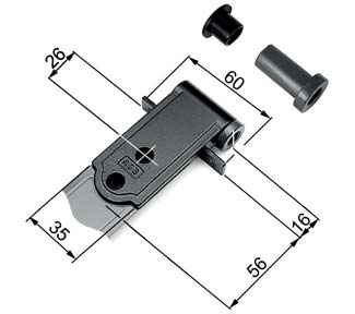 AGB -  Bandella ABACO orizzontale a sbalzo - col. NERO - BLACK POWERAGE - z mm NON UTILIZZARE FERMAIMPOSTE MAGNETICO