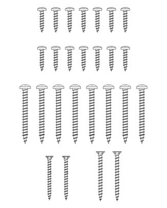 AGB -  Kit Di Fissaggio ARIETE autofilettanti per pvc e alluminio - mat. INOX - col. NATURALE ARGENTO