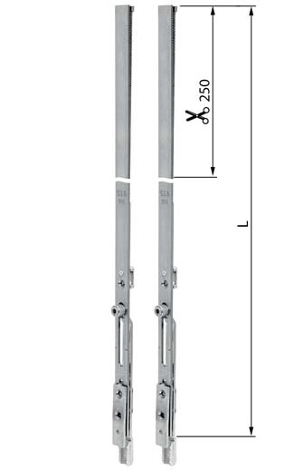 AGB - Kit Prolunga GALILEO (coppia) - mat. ZAMA - col. ZINCO SILVER - note RIF. 250 - dimensioni 500