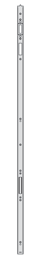 AGB -  Incontro POSEIDON lungo registrabile elettrico per gancio - col. ZINCO SILVER - frontale U26X8 - interasse 13 - dim. 1192 - mano DX