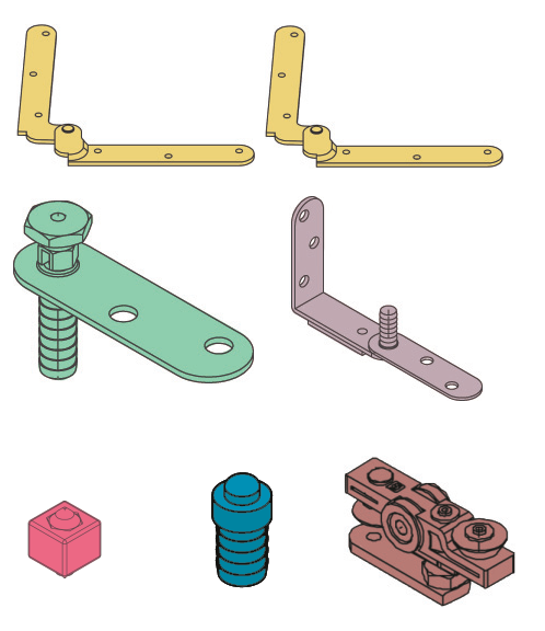 KOBLENZ -  Kit SYSTEM 0200 BUGNE accessori sistema per porte pieghevoli a libro con bugne - a: ART. 0260/53 DX CERNIERA CENTRALE SUPERIORE/ INFERIORE PZ. 2 - b: ART. 0200/57 CERNIERA LATERALE SUP. PZ. 1 - c: ART. 0200/58 CERNIERA LATERALE INF. PZ. 1 - d: 