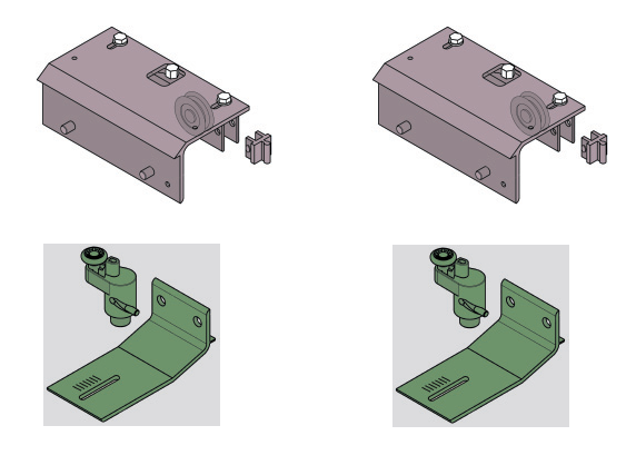 KOBLENZ -  Kit SYSTEM 0920 accessori sistema scorrevole per ante registrabili - a: ART. 0920/57(DX) ART. 0920/58(SX) CARRELLO SUPERIORE ESTERNO PZ. 1+1 - b: ART. 0920/55(DX) ART. 0920/56(SX) PATTINO ESTERNO INF. PZ. 1+1