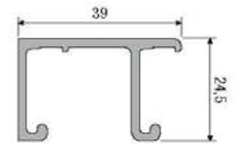 KOBLENZ -  Binario SYSTEM 1010 di scorrimento guida superiore - col. ANODIZZATO ARGENTO - lunghezza 3000