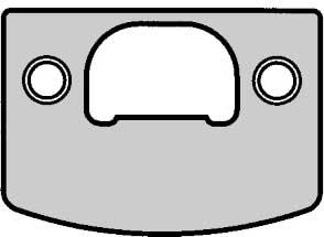 MERONI -  Incontro NOVA bordo stondato per patent solo catenaccio o solo scrocco - col. ARGENTO - frontale l 40,5 X 57 - frontale h NTBA - foro scrocco PER MOD. NOVA