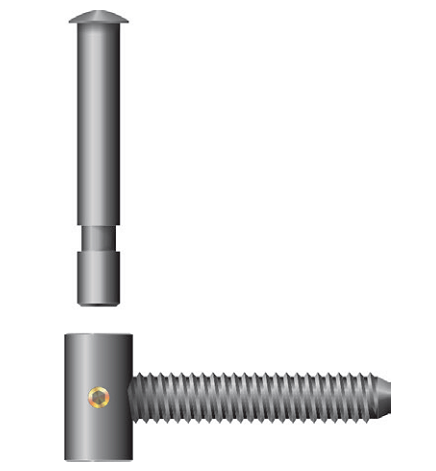 DIDIEFFE -  Cardine ART 704 ad avvitare con spina a levare per persiane con vite spina e grano - col. VERNICIATO NERO - ø - diametro 10 - a mm 60