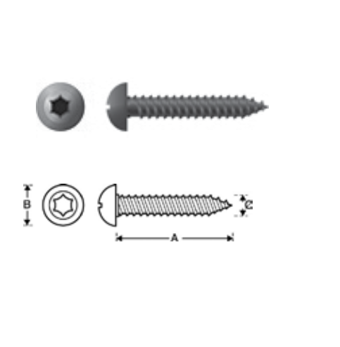 DIDIEFFE -  Vite testa cilindrica torx autofilettante universale - col. INOX - ø mm 3,2 - 22 - l. tot 22