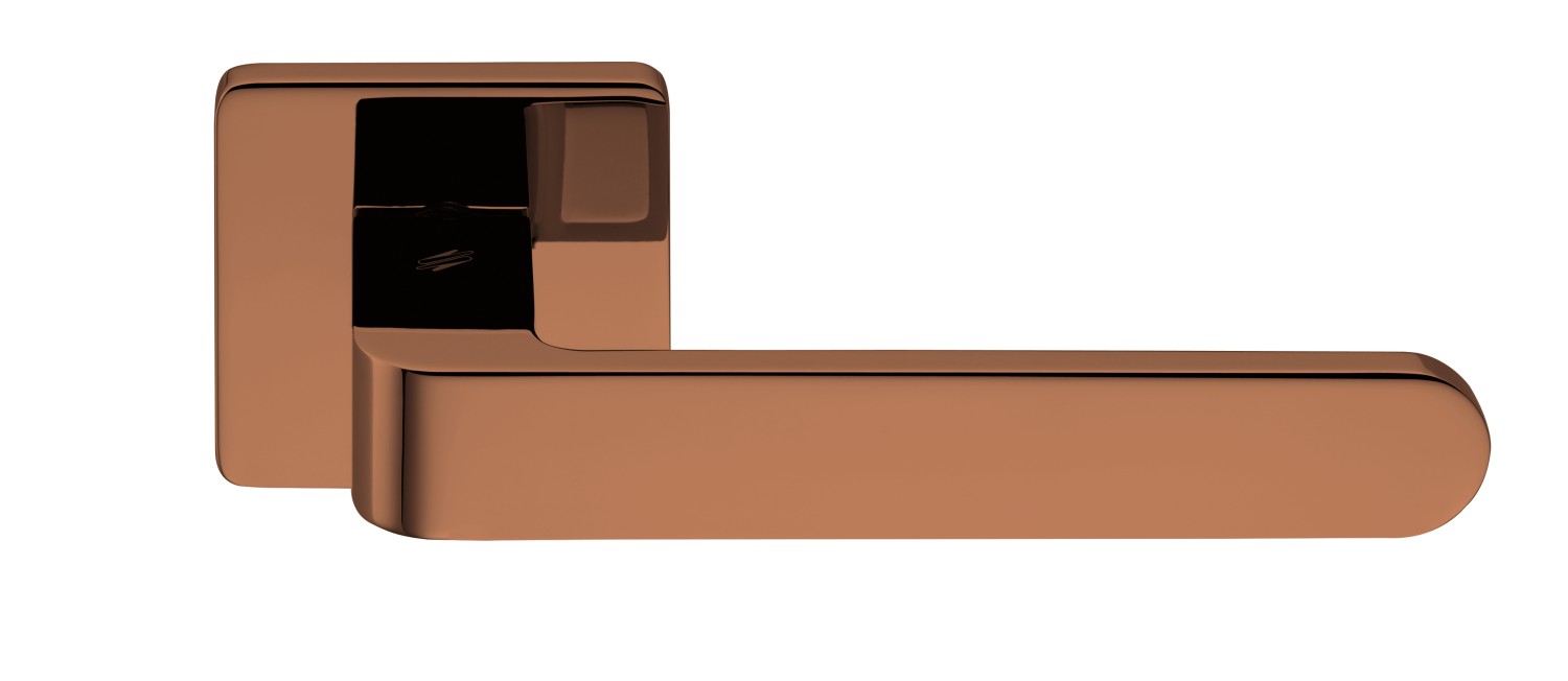 COLOMBO DESIGN -  Maniglia FEDRA coppia con rosette e bocchette quadre foro patent - col. VINTAGE