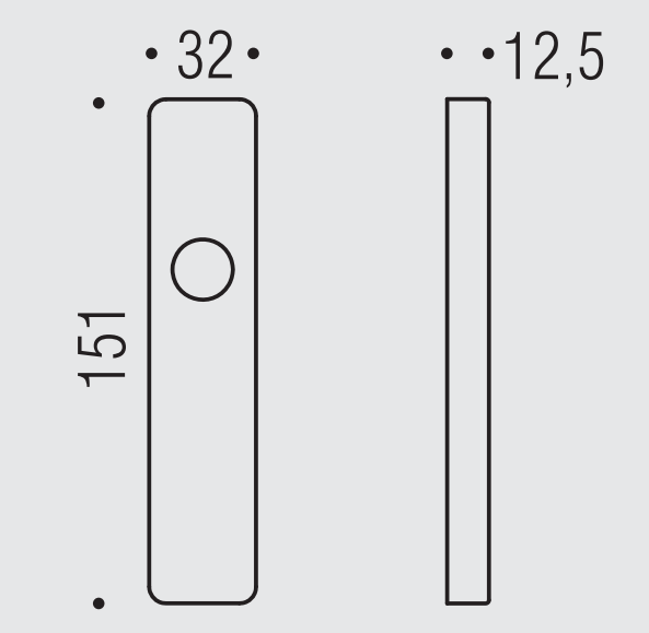 COLOMBO DESIGN -  Placca AM113 rettangolare coprimovimento per alzante scorrevole cieca - mat. OTTONE - col. CROMO MAT - dimensioni 151 X 32 X 12,5