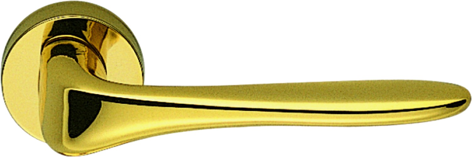 COLOMBO DESIGN -  Maniglia MADI coppia con rosette e bocchette tonde foro patent - mat. OTTONE - col. HPS ZIRCONIUM GOLD