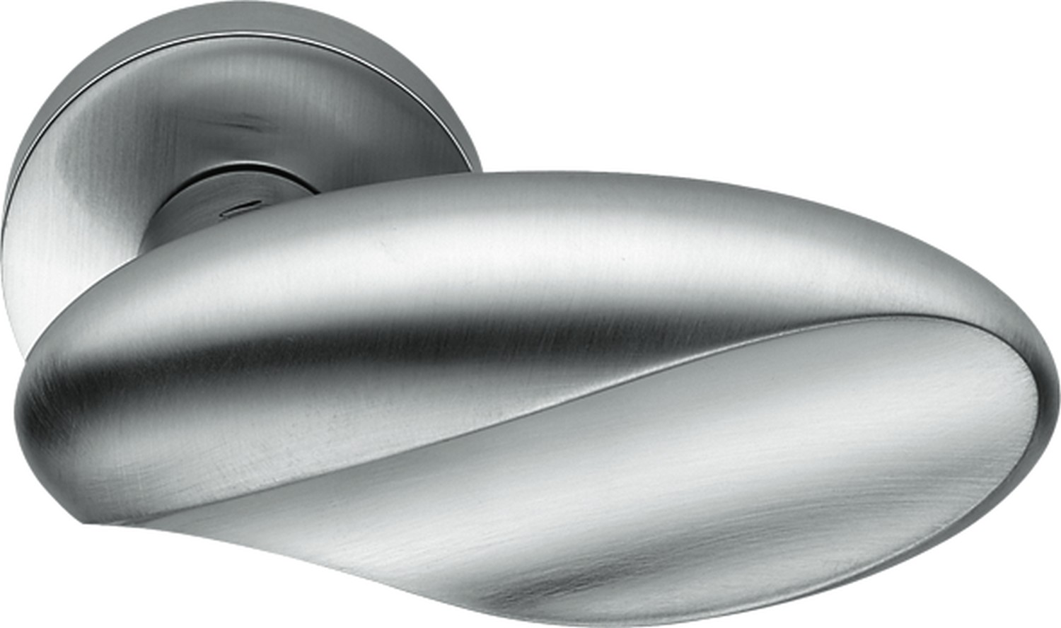 COLOMBO DESIGN -  Pomolo MOON ovale con quadro rosette e bocchette tonde foro yale - mat. OTTONE - col. CROMO MAT - SATINATO - dim. Ø50