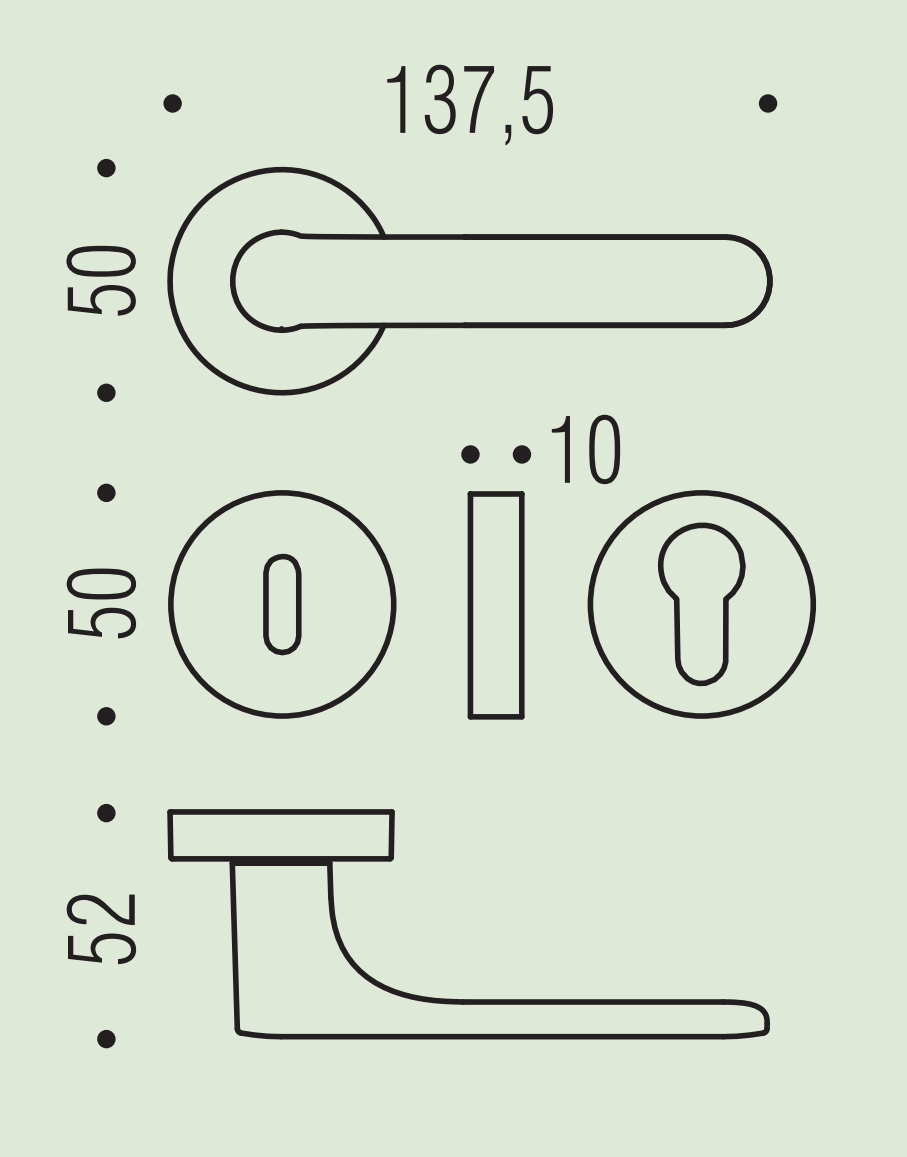 COLOMBO DESIGN -  Maniglia ONE - SERIE MOOD coppia con rosette e bocchette quadre foro patent