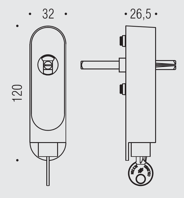 COLOMBO DESIGN -  Dispositivo LOCK antieffrazione per dk con chiave - col. CROMO MAT - sporg. quadro 40