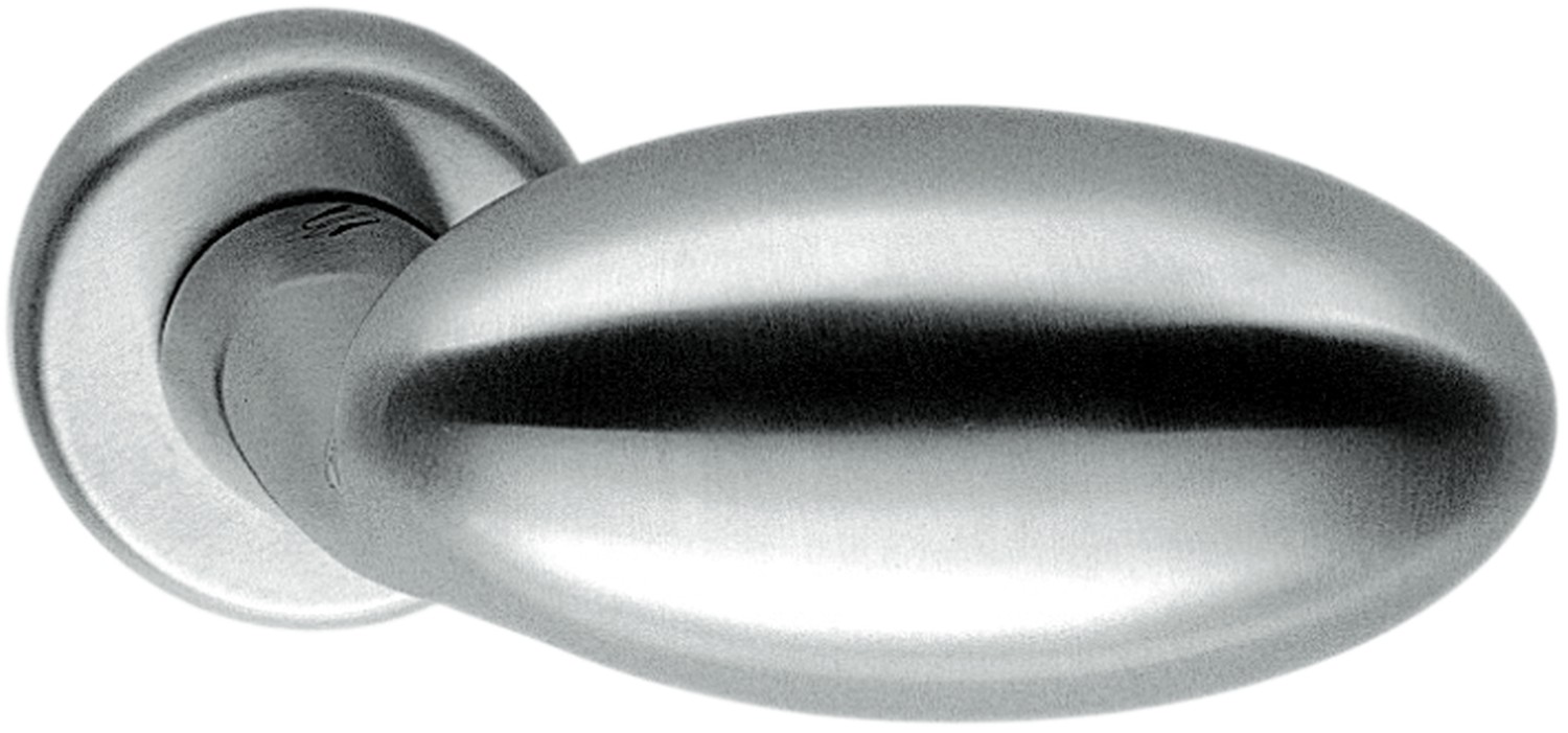 COLOMBO DESIGN -  Pomolo ROBOT ovale con quadro rosette e bocchette tonde foro yale - mat. OTTONE - col. CROMO MAT - SATINATO