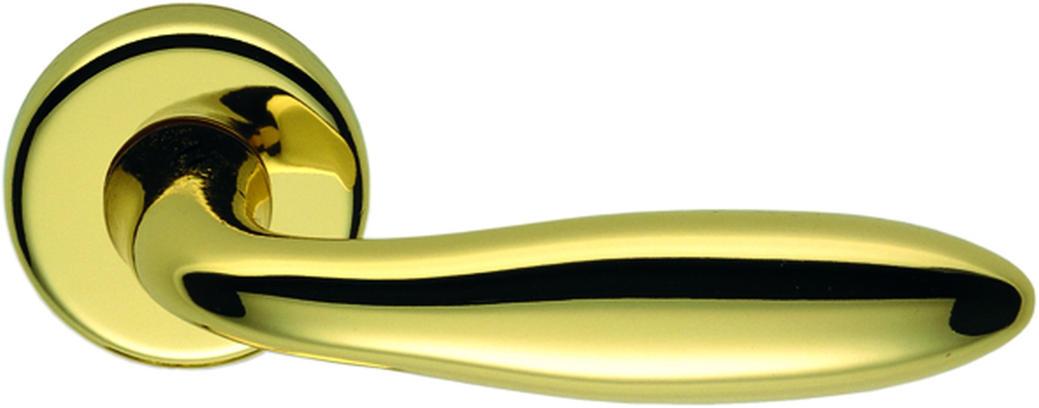 COLOMBO DESIGN -  Maniglia MACH coppia con rosette e bocchette tonde foro patent - mat. OTTONE - col. HPS ZIRCONIUM GOLD