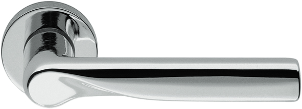 COLOMBO DESIGN -  Maniglia LIBRA coppia con rosette e bocchette ovali foro patent - mat. OTTONE - col. CROMO