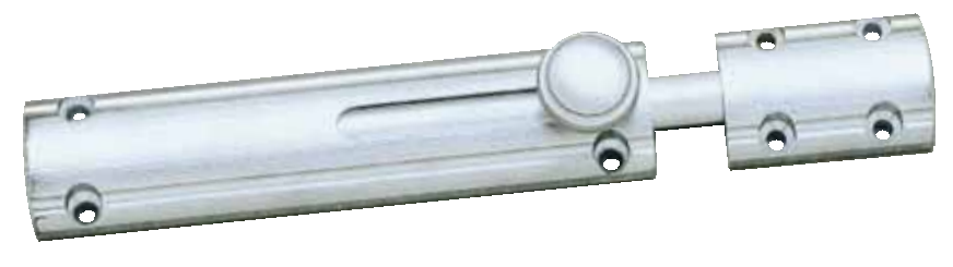 BONEL -  Catenaccio ART 210 con pomolo con finale tondo per anta doppia - col. OTTONE CROMATO SATINATO - lunghezza 100 - a mm 33 - b mm 42