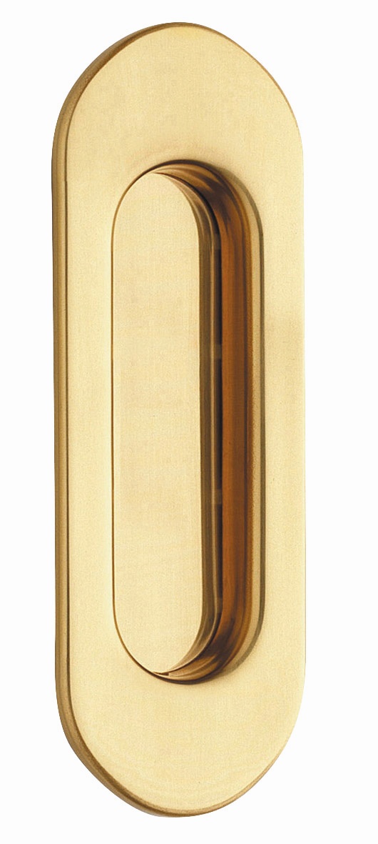 REGUITTI -  Maniglia Da Incasso ART. 535 ovale singola cieca - mat. OTTONE - col. 15 OTTONE SATINATO CROMATO - dim. 125 X 39