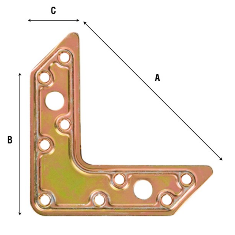 ALDEGHI -  Giunzione Per Legno ART 752 fissaggio a 90 gradi pesante - dim. 120 X 120 - larghezza 30 - spessore 2,2