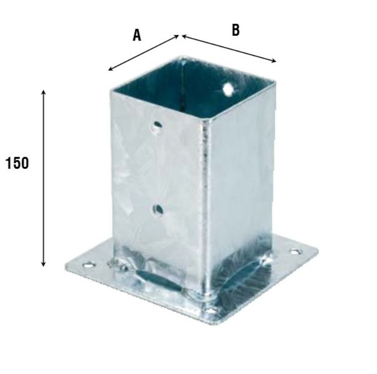 ALDEGHI -  Giunzione Per Legno ART 799 fissaggio supporto per pilastri ad avvitare - dim. 71 X 71