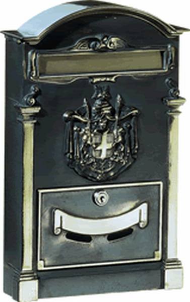 ALUBOX -  Cassetta Postale RESIDENCE raccogli posta per installazione su porte o pareti - mat. GHISA - col. BRONZO - dimensioni 260 X 90 X 410